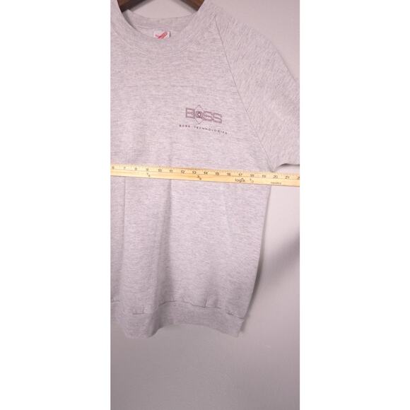 Vintage Jerzees “BOSS Technologies”Light Gray Sweatshirt Made in USA Size XL 46 - Picture 11 of 11